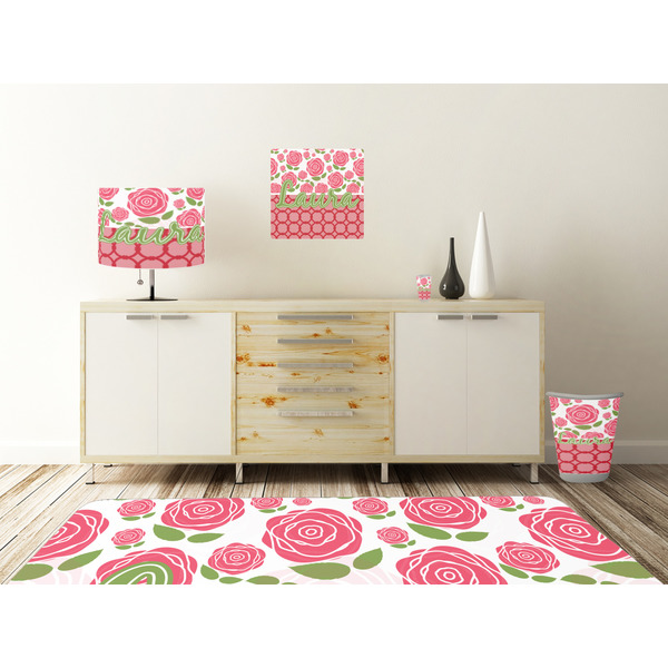 Roses Square Wall Decal Wooden Desk