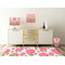 Roses Square Wall Decal Wooden Desk