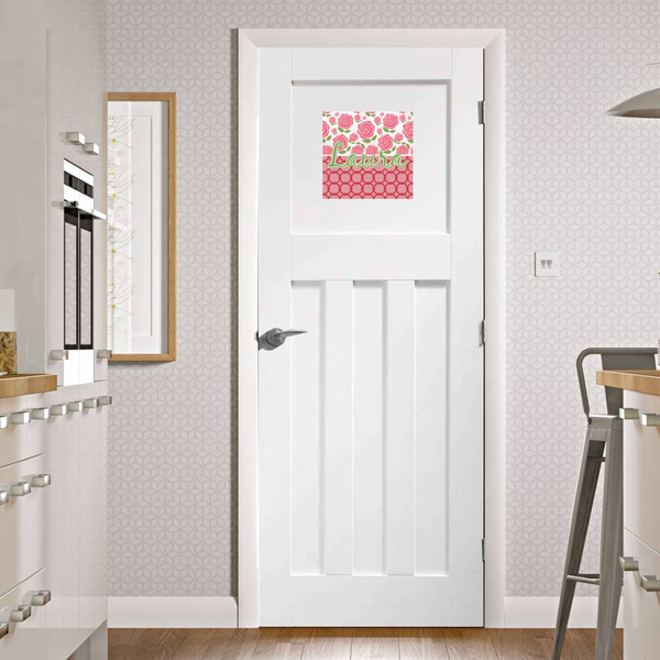 Roses Square Wall Decal on Door