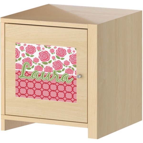 Roses Square Wall Decal on Wooden Cabinet