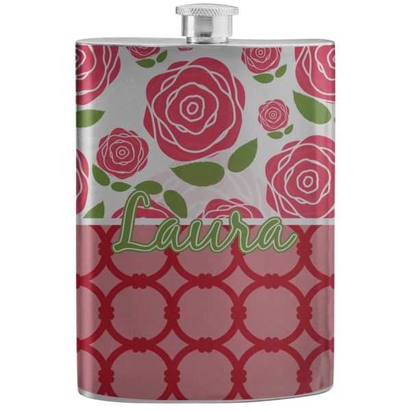 Custom Roses Stainless Steel Flask (Personalized)