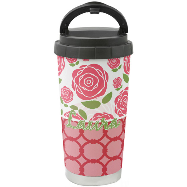 Custom Roses Stainless Steel Coffee Tumbler (Personalized)