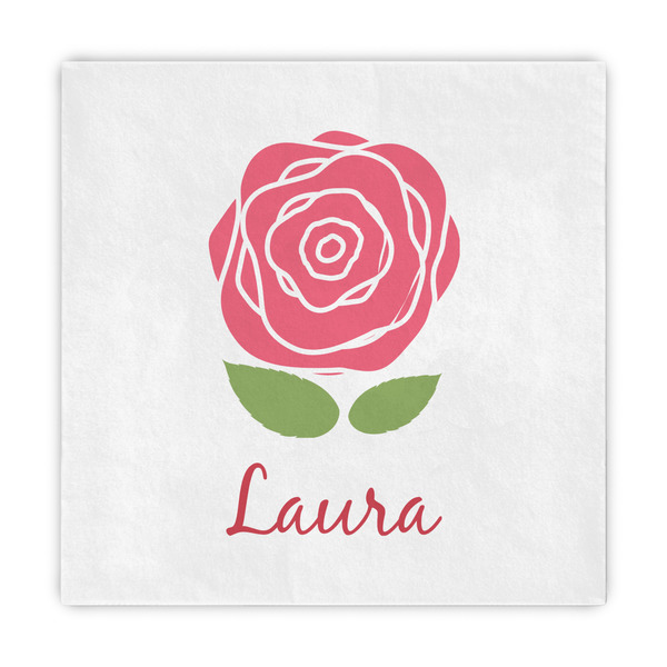 Custom Roses Decorative Paper Napkins (Personalized)