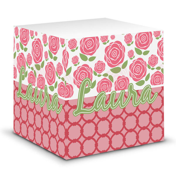 Custom Roses Sticky Note Cube (Personalized)