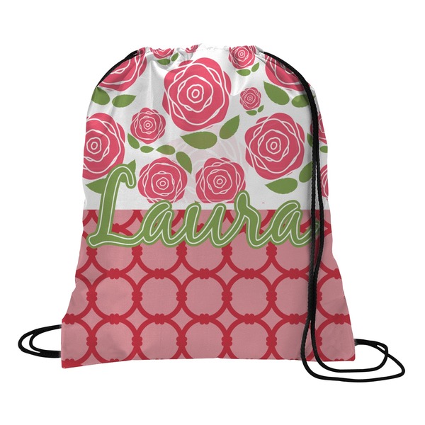 Custom Roses Drawstring Backpack - Large (Personalized)
