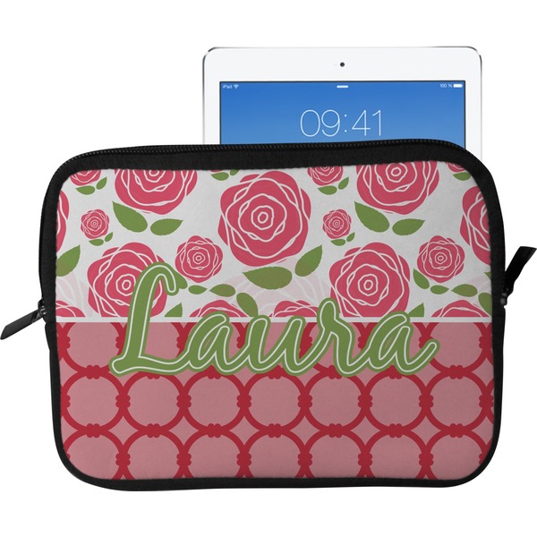 Custom Roses Tablet Case / Sleeve - Large (Personalized)