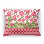 Roses Rectangular Throw Pillow Case - 12"x18" (Personalized)
