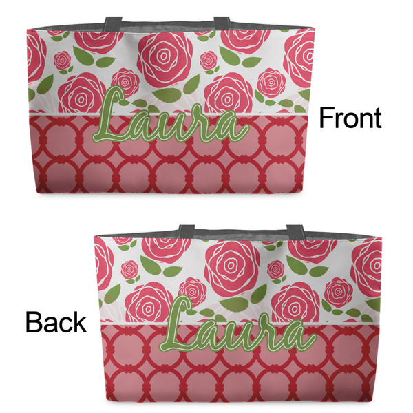 Roses Tote w/Black Handles - Front & Back Views
