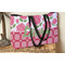 Roses Tote w/Black Handles - Lifestyle View
