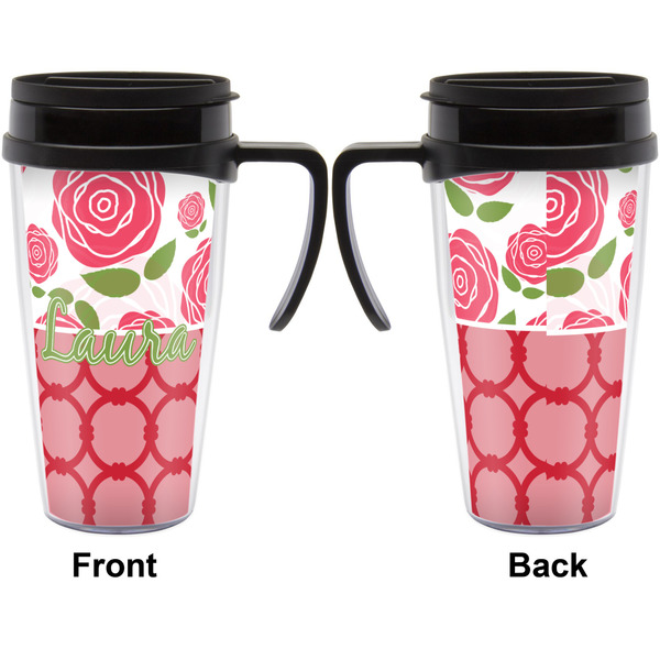 Roses Travel Mug with Black Handle - Approval