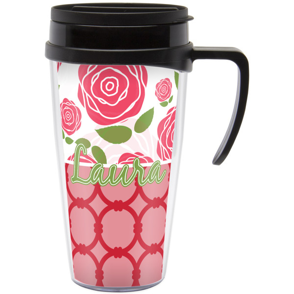 Custom Roses Acrylic Travel Mug with Handle (Personalized)