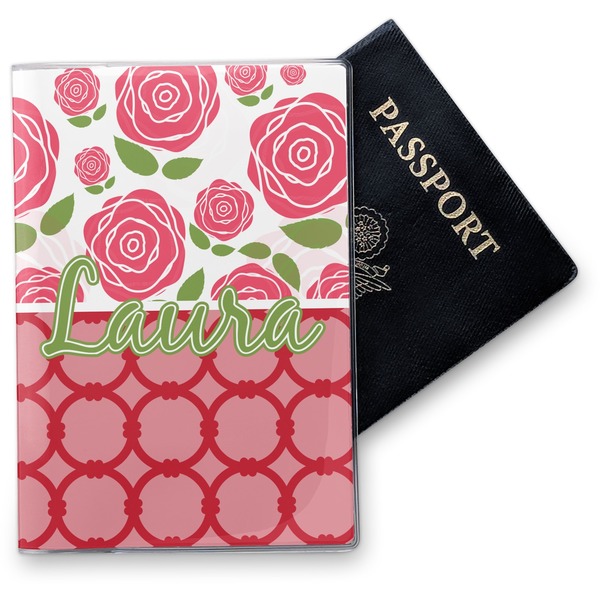Custom Roses Vinyl Passport Holder (Personalized)