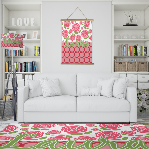 Roses Wall Hanging Tapestry - Portrait - IN CONTEXT
