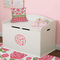 Roses Wall Monogram on Toy Chest
