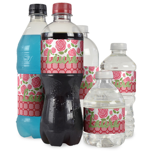Roses Water Bottle Label - Multiple Bottle Sizes