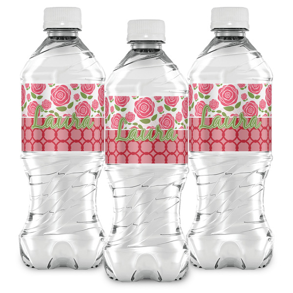 Roses Water Bottle Labels - Front View