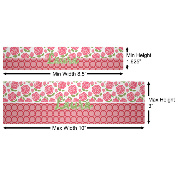 Roses Water Bottle Labels w/ Dimensions