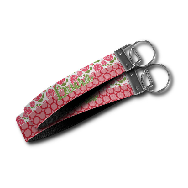 Roses Webbing Keychain FOBs - Size Comparison