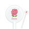 Roses 5.5" Round Plastic Stir Sticks - White - Single Sided (Personalized)