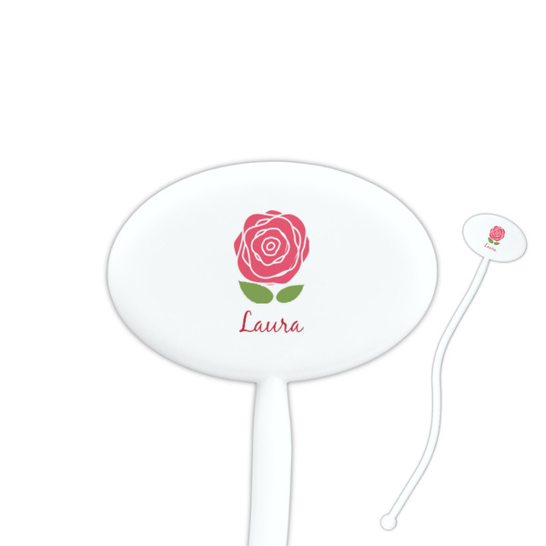 Custom Roses Oval Plastic Stir Sticks (Personalized)