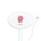 Roses White Plastic 7" Stir Stick - Oval - Closeup