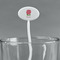 Roses White Plastic 7" Stir Stick - Oval - Main