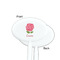 Roses White Plastic 7" Stir Stick - Single Sided - Oval - Front & Back