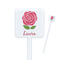 Roses White Plastic Stir Stick - Square - Closeup