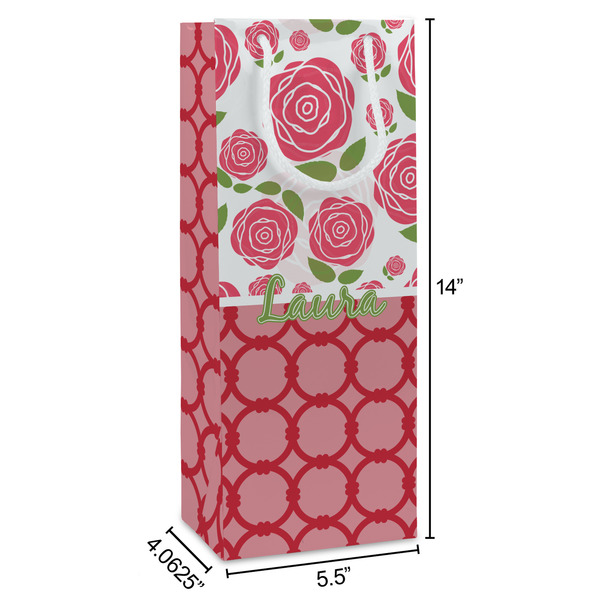 Roses Wine Gift Bag - Dimensions