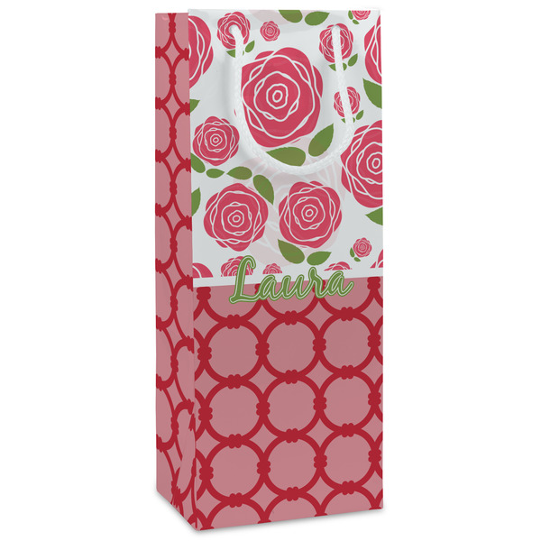 Custom Roses Wine Gift Bags - Gloss (Personalized)