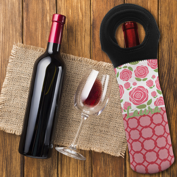 Roses Wine Tote Bag - FLATLAY