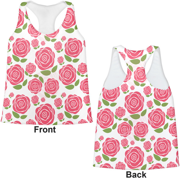 Roses Womens Racerback Tank Tops - Medium - Front and Back