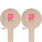 Roses Wooden 4" Food Pick - Round - Double Sided - Front & Back