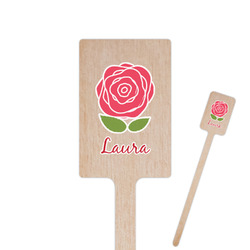 Roses 6.25" Rectangle Wooden Stir Sticks - Double Sided (Personalized)