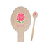 Roses Wooden Food Pick - Oval - Closeup
