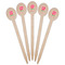 Roses Wooden Food Pick - Oval - Fan View