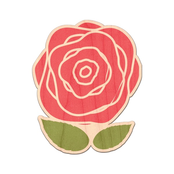 Custom Roses Genuine Maple or Cherry Wood Sticker