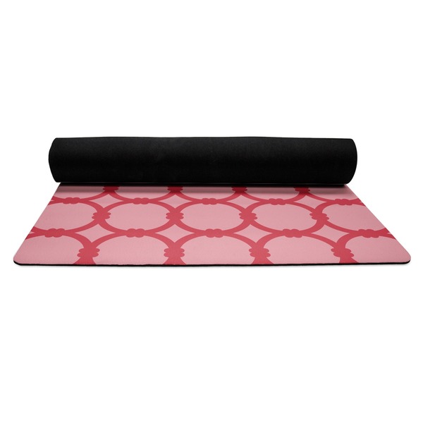 Roses Yoga Mat Rolled up Black Rubber Backing