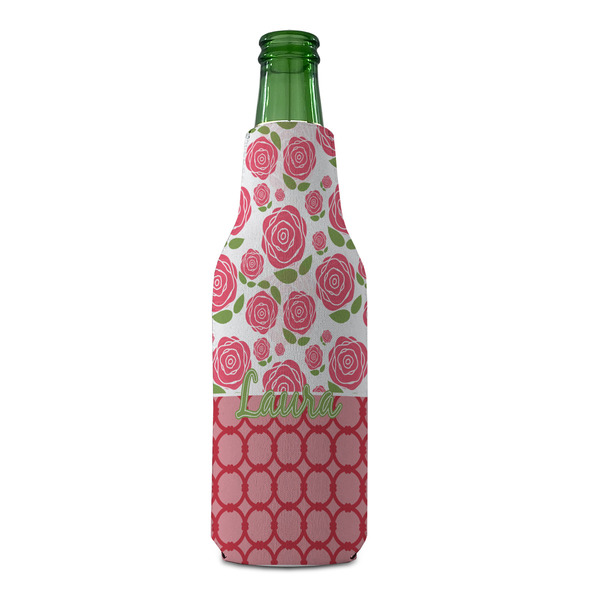Roses Zipper Bottle Cooler - FRONT (bottle)