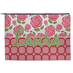 Roses Zipper Pouch - Large - 12.5"x8.5" (Personalized)