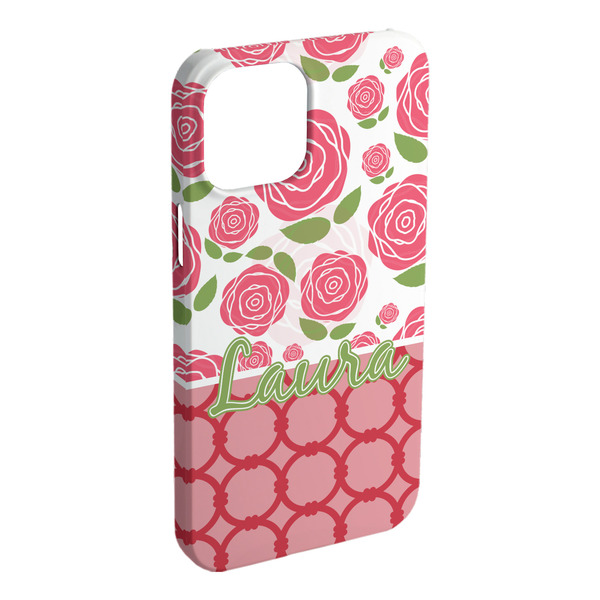 Custom Roses iPhone Case - Plastic - iPhone 15 Plus (Personalized)
