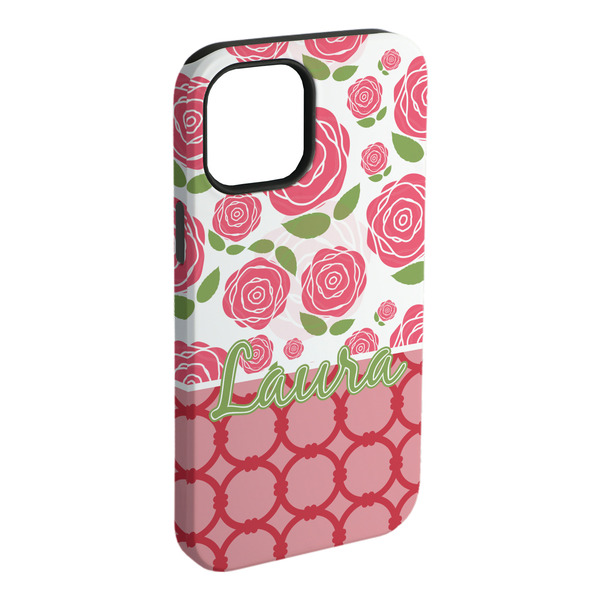 Custom Roses iPhone Case - Rubber Lined - iPhone 15 Pro Max (Personalized)