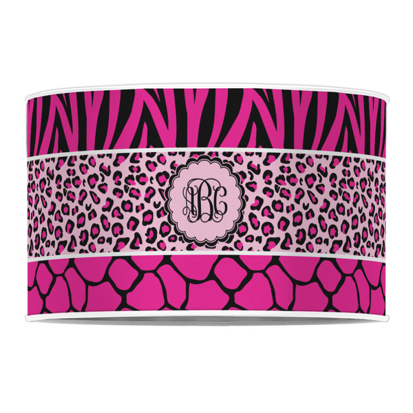 Triple Animal Print 12" Drum Lampshade - FRONT (Poly Film)