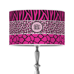 Triple Animal Print 12" Drum Lamp Shade - Poly-film (Personalized)