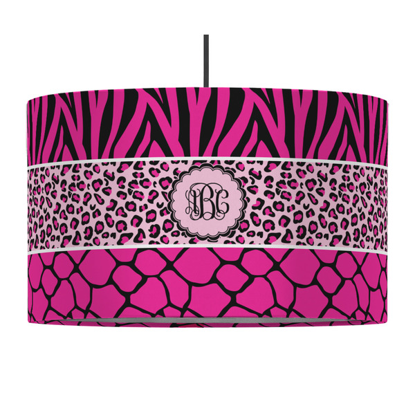 Triple Animal Print 12" Drum Lampshade - PENDANT (Fabric)
