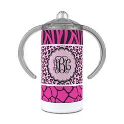 Triple Animal Print 12 oz Stainless Steel Sippy Cup (Personalized)