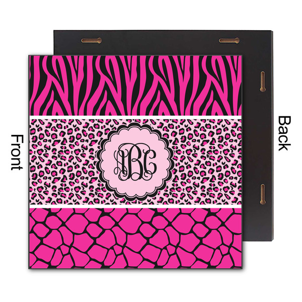 Triple Animal Print 12x12 Wood Print - Front & Back View