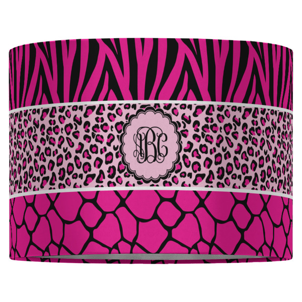 Triple Animal Print 16" Drum Lampshade - FRONT (Fabric)