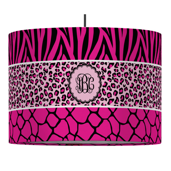 Custom Triple Animal Print Drum Pendant Lamp (Personalized)