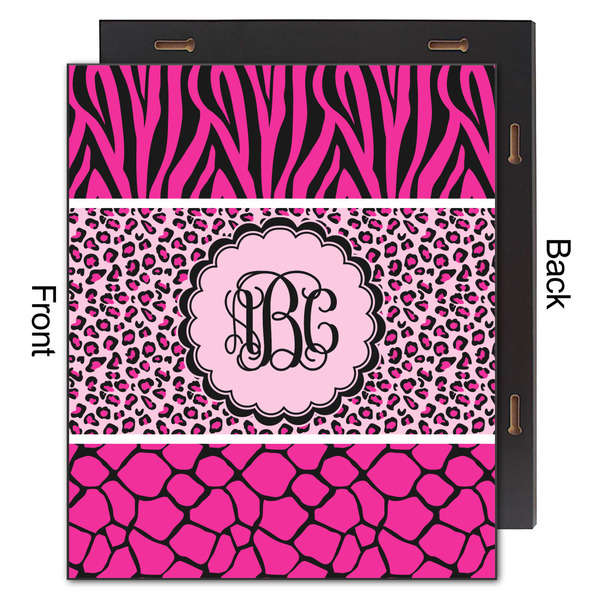 Triple Animal Print 20x24 Wood Print - Front & Back View